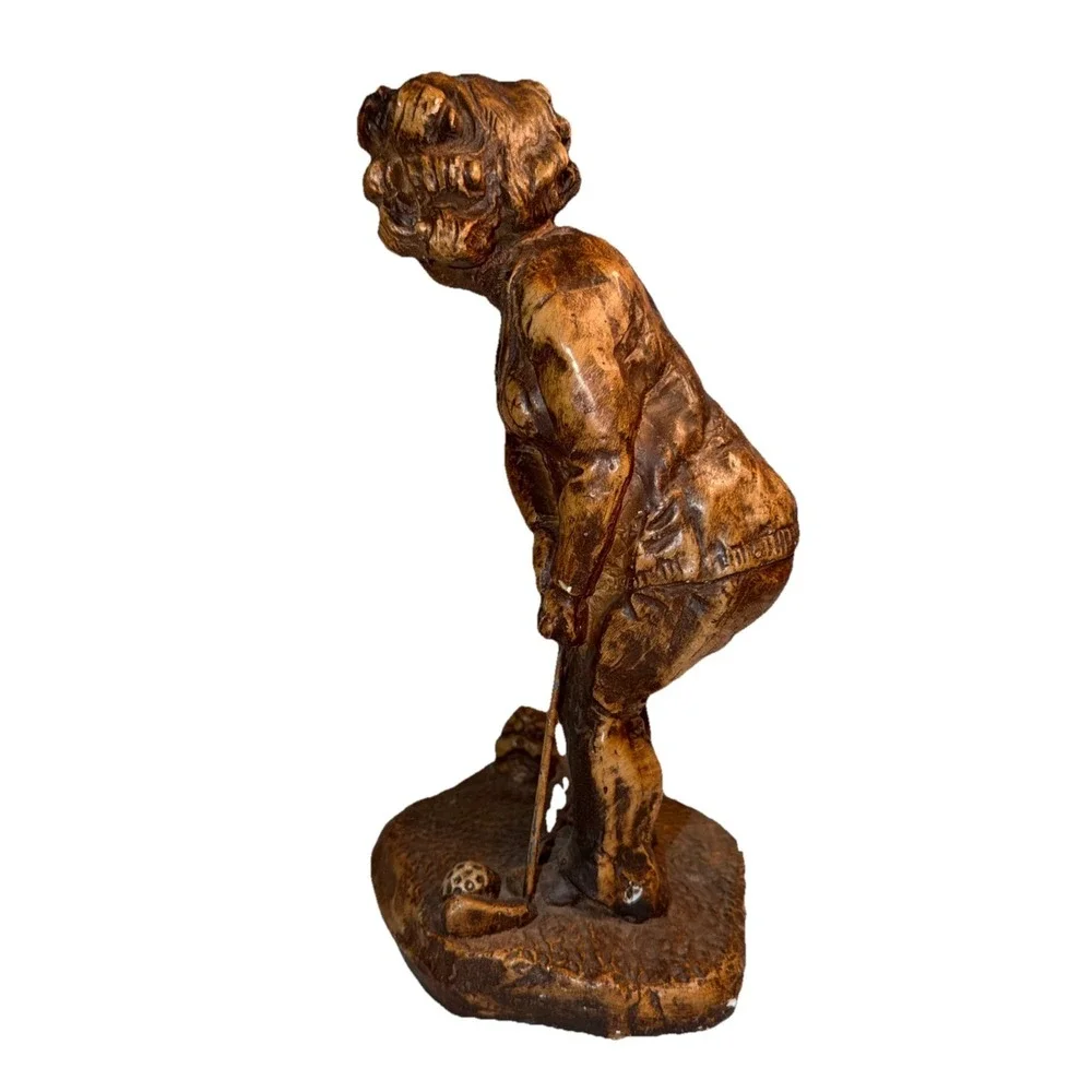 VINTAGE Old Lady COMICAL GOLF STATUE - Picture 2 of 5